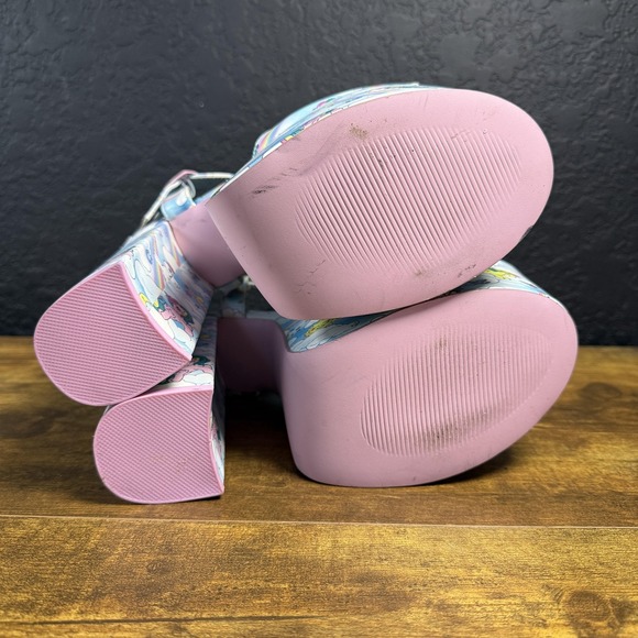 Dolls Kill x‎ My Little Pony Platform Heels Pastel Blue Pink Bow Ankle Strap 9M - Picture 10 of 11